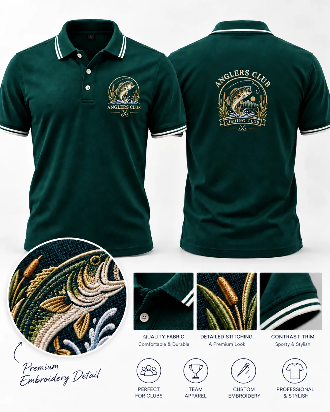 Poloshirt Vorlage Anglerverein
