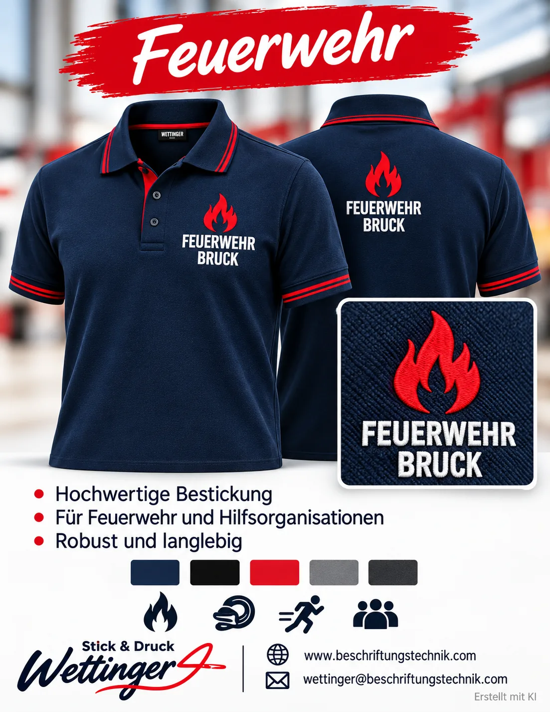 Poloshirt Vorlage Feuerwehr