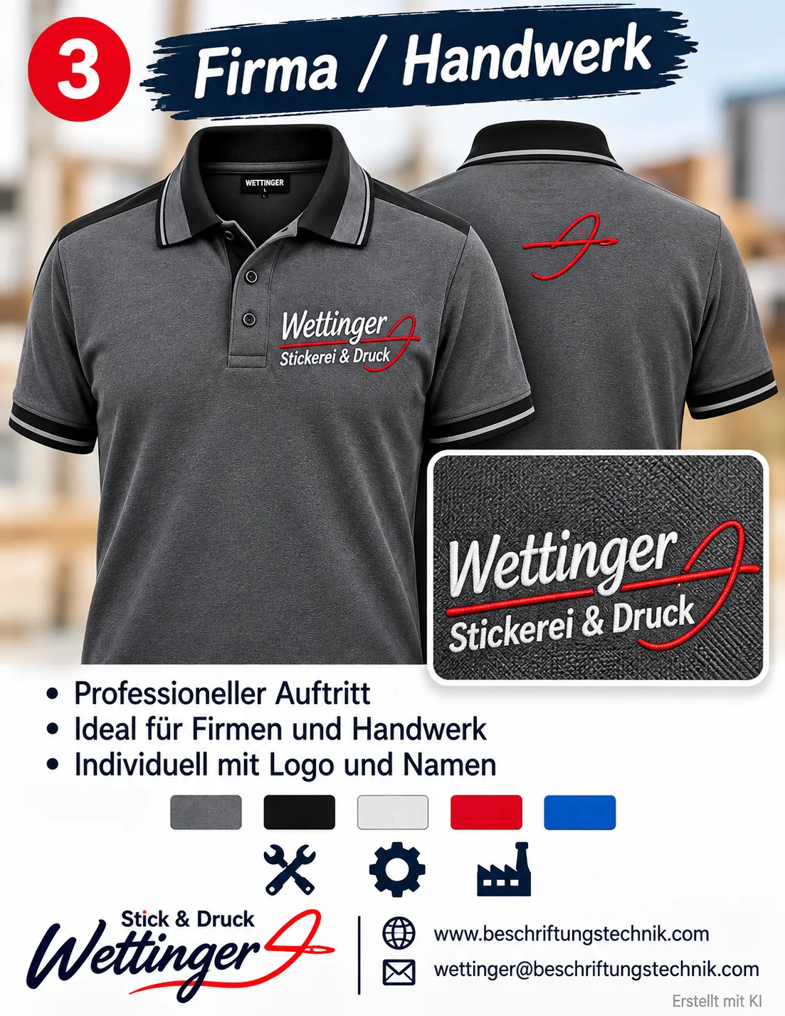 Poloshirt Vorlage Firma / Handwerk