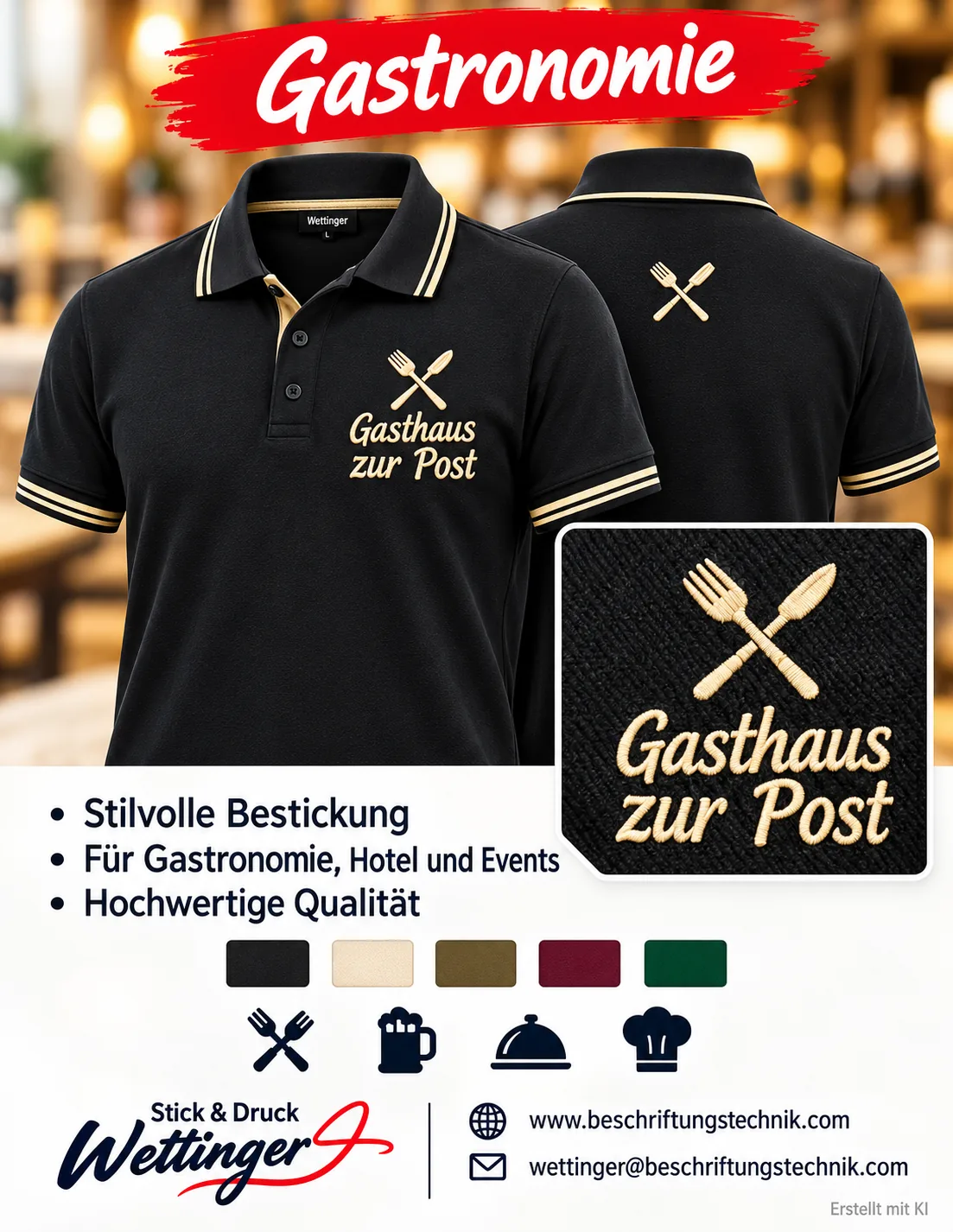 Poloshirt Vorlage Gastronomie